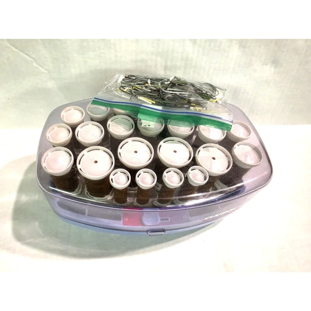 Clairol Kindness Flocked Hot Rollers Metal Core VH 24 Denmark Velvet Jumbo 80s